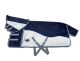 2 in 1 deken Navy/White (REGENDEKEN EN VLIEGENDEKEN IN 1 DEKEN) (afneembare hals)