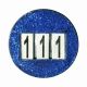 Nummerhouder / Startnummer Rond BLAUW Glitter (per stuk)