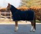 Dubbelzijdige fleece/zweetdeken met vaste oprolbare hals NAVY