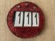 Nummerhouder / Startnummer Rond ROOD Glitter met strasssteentjes MET kleine BESCHADIGING glitter (per stuk)